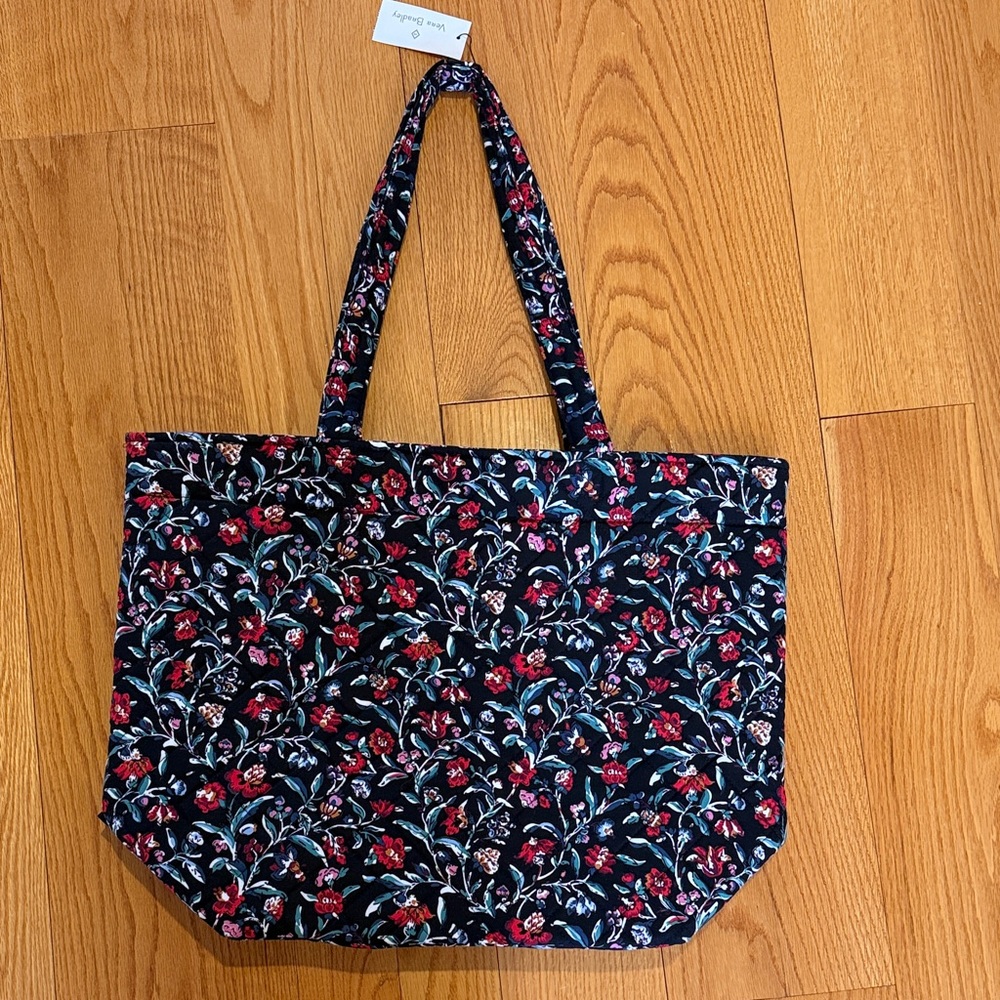 Vera Bradley Black and Red Floral Tote